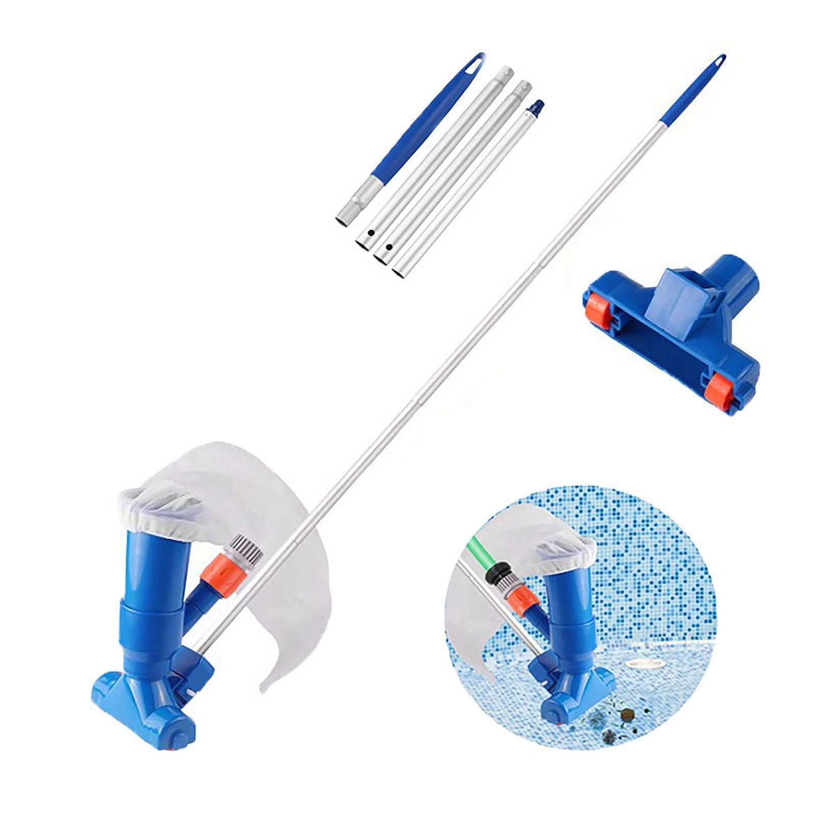 Manual Pool Vacuum for Above Ground Pool with Fine Mesh Bag& 55 Pole, Handheld Pool Vacuum Jet Underwater Cleaner, Spa Pool Vacuum Cleaner Attach to Garden Hose