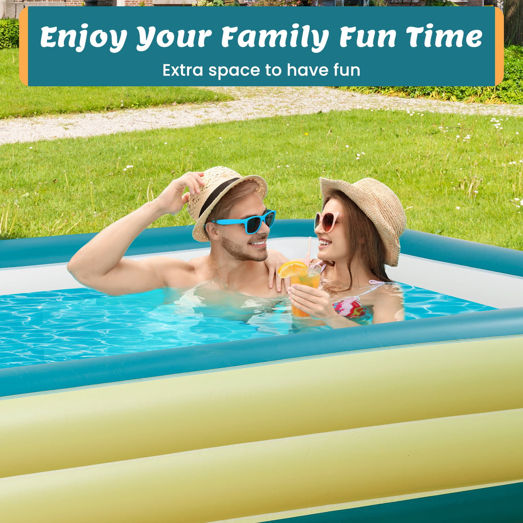 Naipo Inflatable Swimming Pool 120x72x22 Blow up Pool , Full-Sized Above Ground Family Pool, Summer Water Party, Backyard, Outdoor Beach Garden Lawn , Yellow