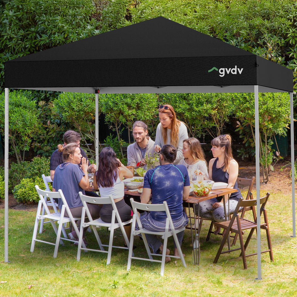 GVDV Canopy Tent, 10x10 ft Easy Pop up Outdoor Canopy Tent, Portable Straight Leg Gazebo Instant Canopy, Blue