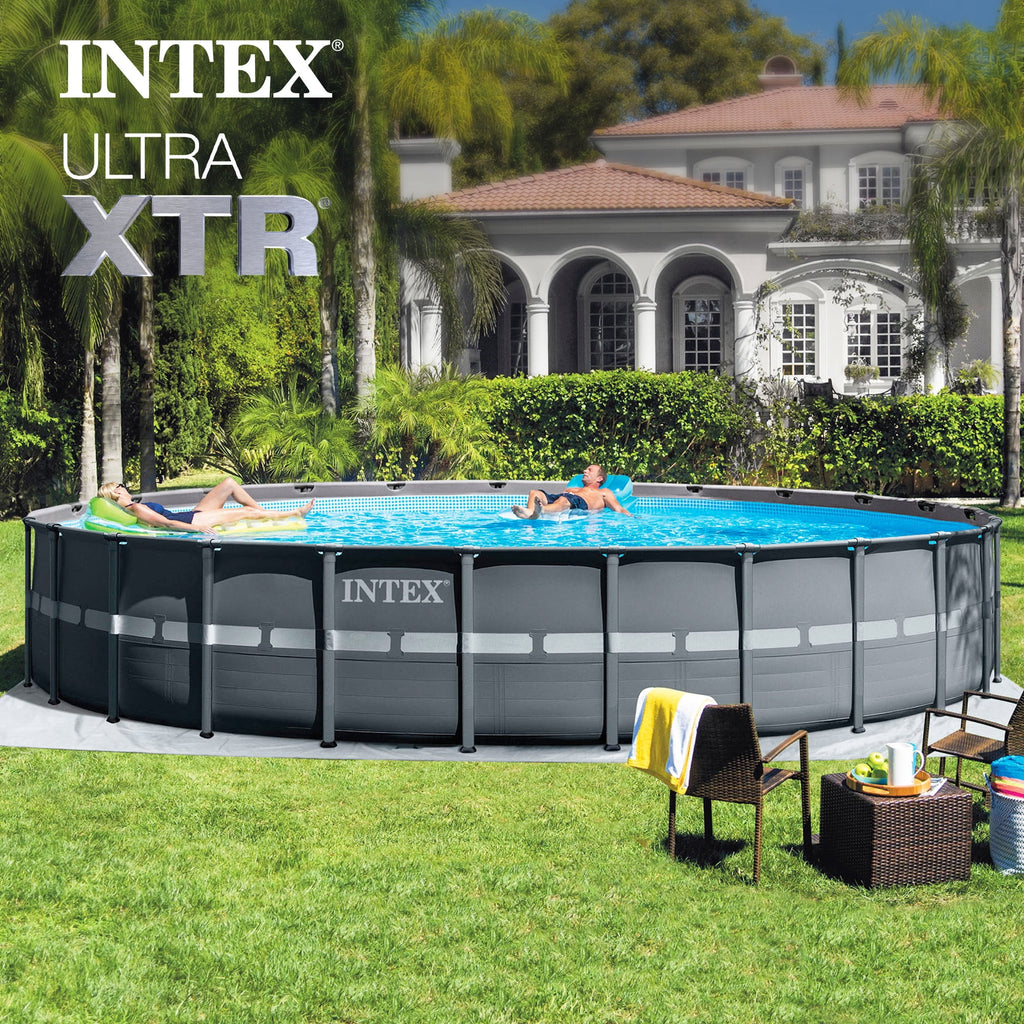 INTEX 24ft x 52in Ultra XTR Above Ground Swimming Pool, Sand Filter Pump, & Automatic Vacuum Cleaner