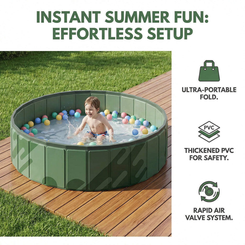 Inflatable Ball Pool, Foldable Thickened Round Play Ball Pit, Waterproof Anti-Scratch Inflatable Play Tank, Multifunctional Container for Indoor Leisure, Party Decoration and Pet Play