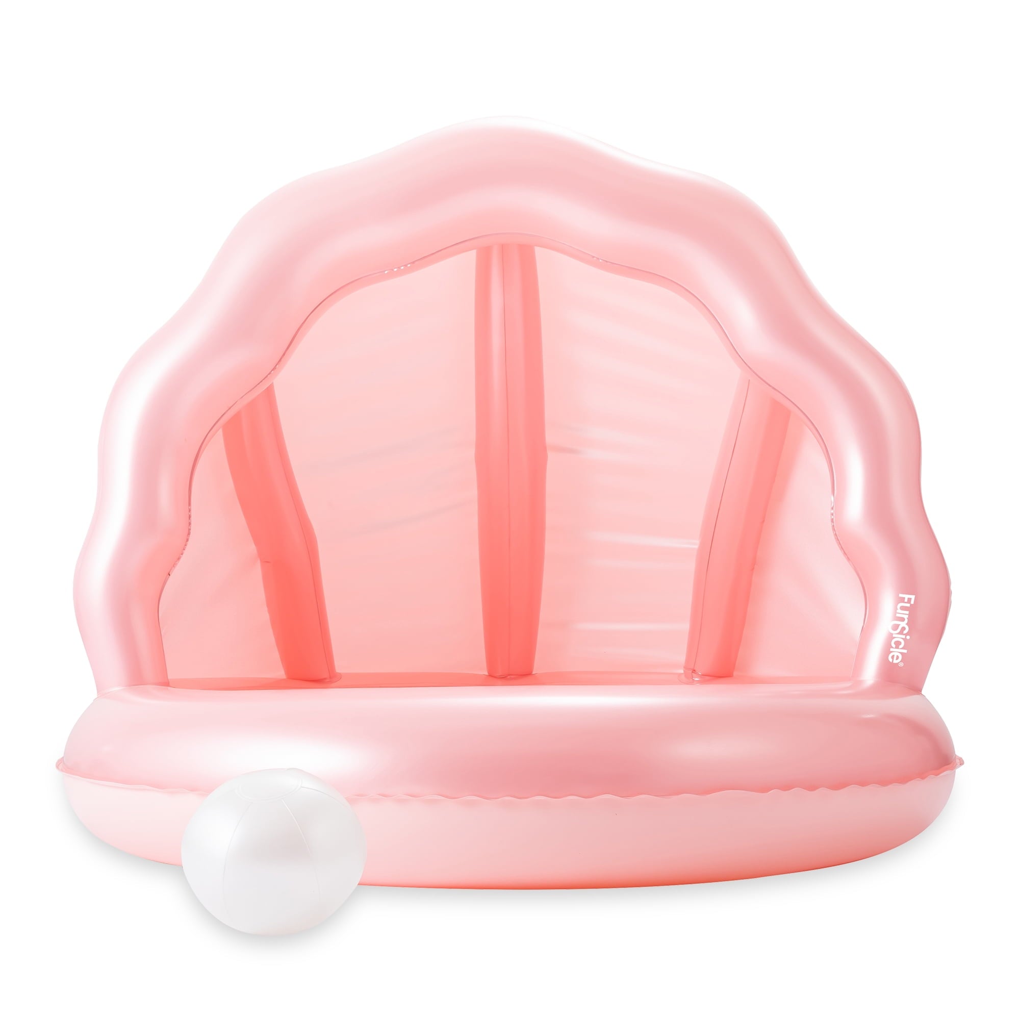 Funsicle 3.3ft Cutie Clam Shaded Pool, Inflatable Kiddie Pool, Multicolor, Round, Age 3 & up