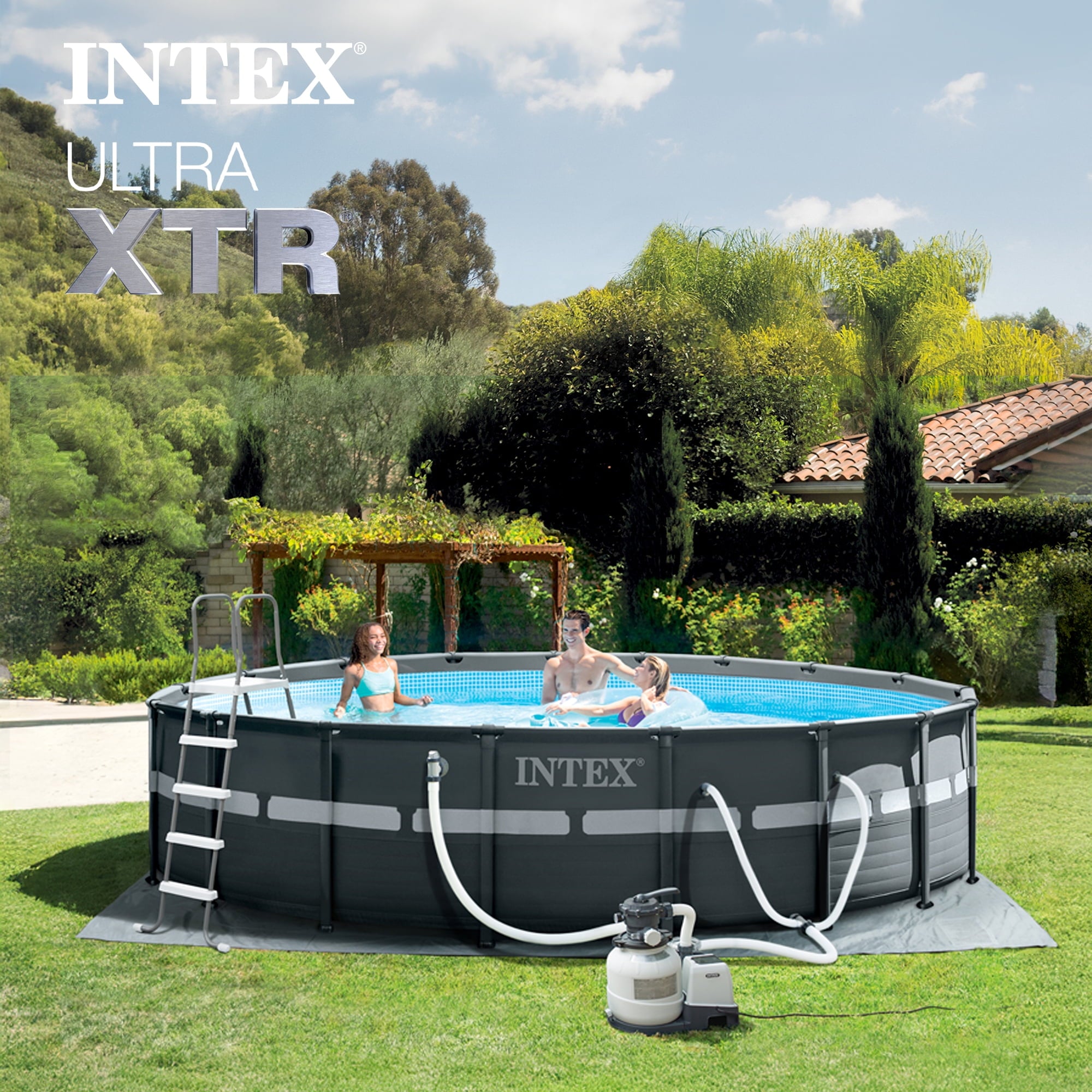 INTEX 26339EP Ultra XTR 24' x 52 Round Frame Above Ground Swimming Pool Set with Pump