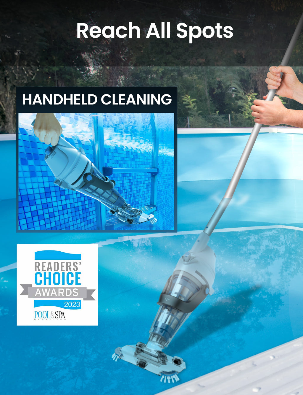Kokido 2026 XTROVAC 510 Rechargeable Handheld Pool Vacuum, Cordless, Optimized Suction, 90 Mins, for In-Ground and Above Ground Pools