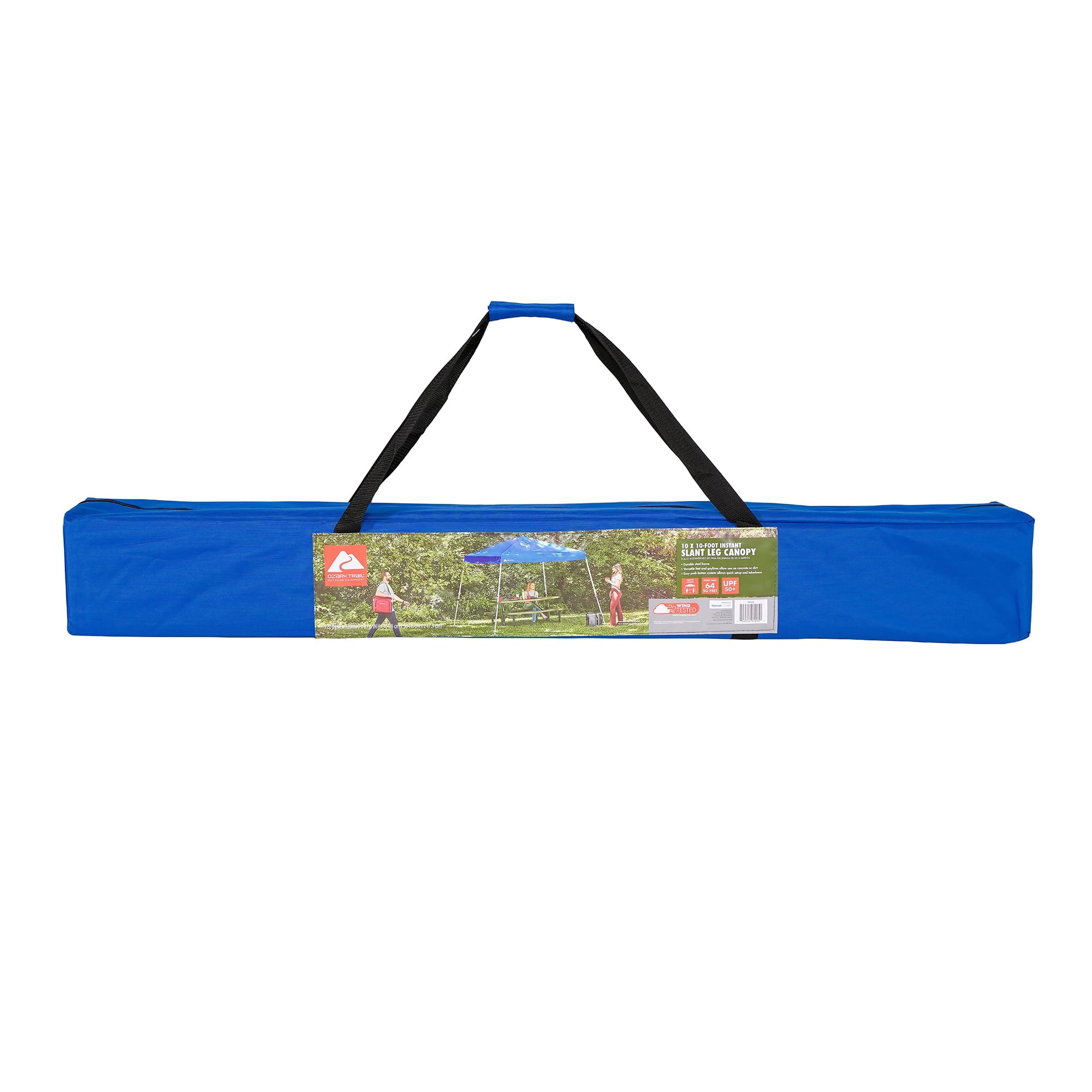 Ozark Trail 10' x 10' Instant Slant Leg Pop-up Outdoor Canopy, Blue