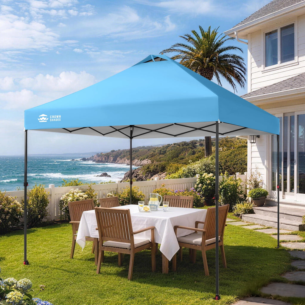 CROWN SHADES 10x10 Pop Up Canopy Patented Center Lock One Push Instant Outdoor Canopy Tent Grey