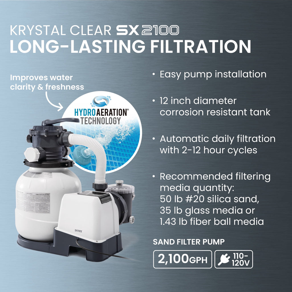 INTEX 24ft x 52in Ultra XTR Above Ground Swimming Pool, Sand Filter Pump, & Automatic Vacuum Cleaner