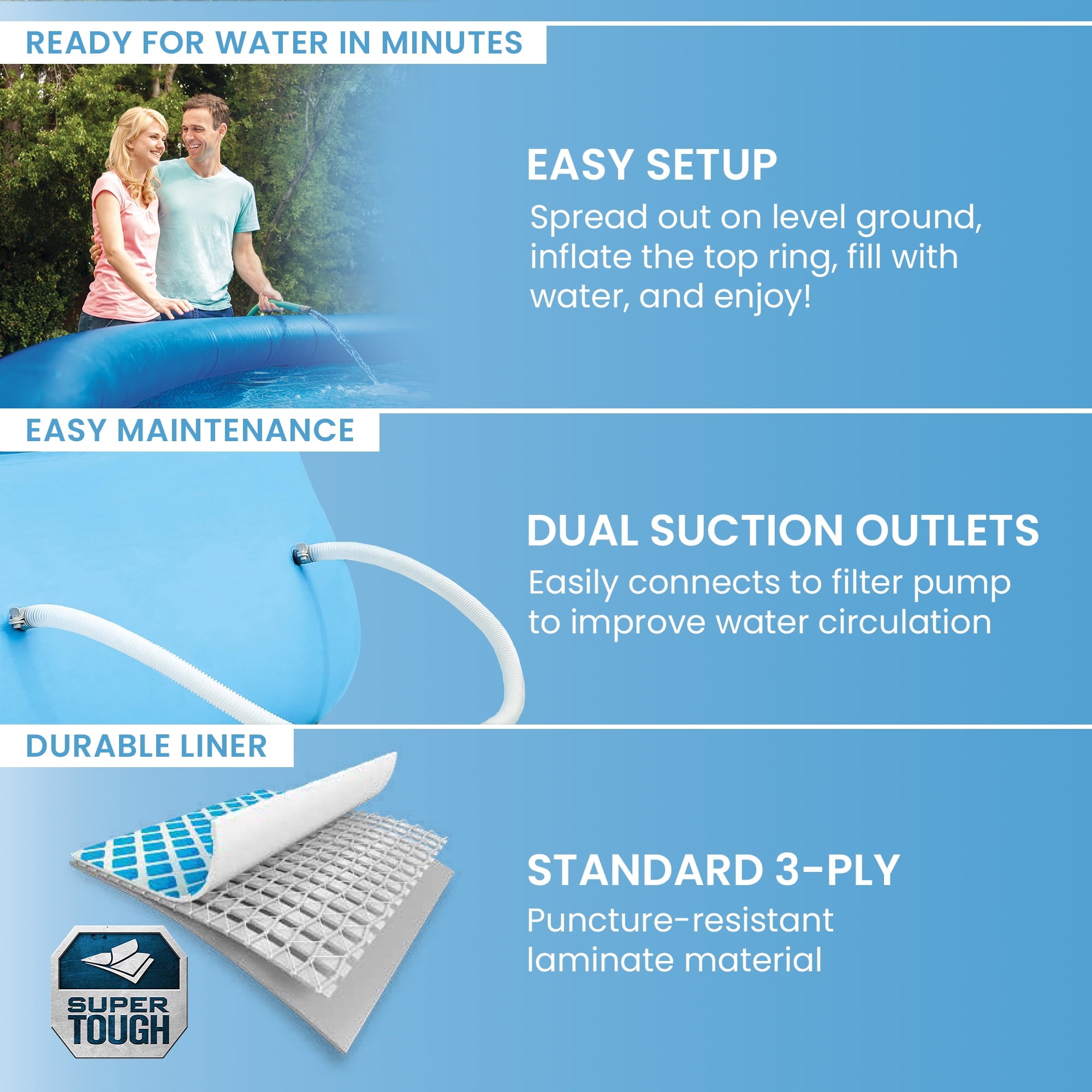 Intex 8 foot x 24 inch Easy Set Round Above Ground  Swimming Pool with Filter Pump, 28107EH
