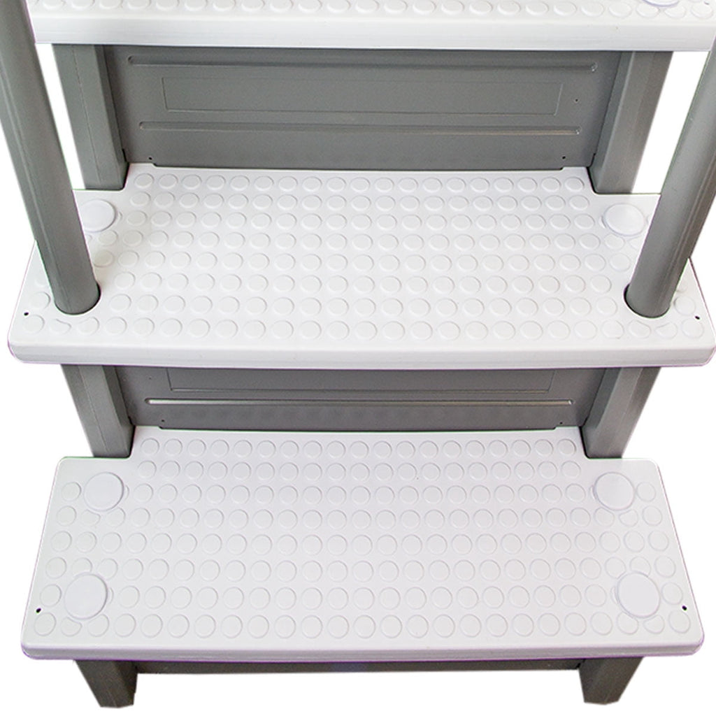 Aqua Select White Outside Flip-up Safety Ladder for Above Ground Pools 48-54H
