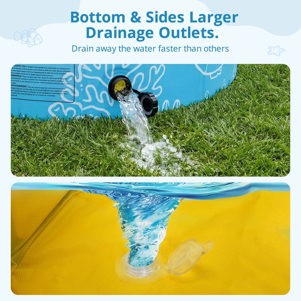 Kids Pool, Caveen Foldable Kiddie Pools for Toddler, Swimming Pool with Canopy for Backyard