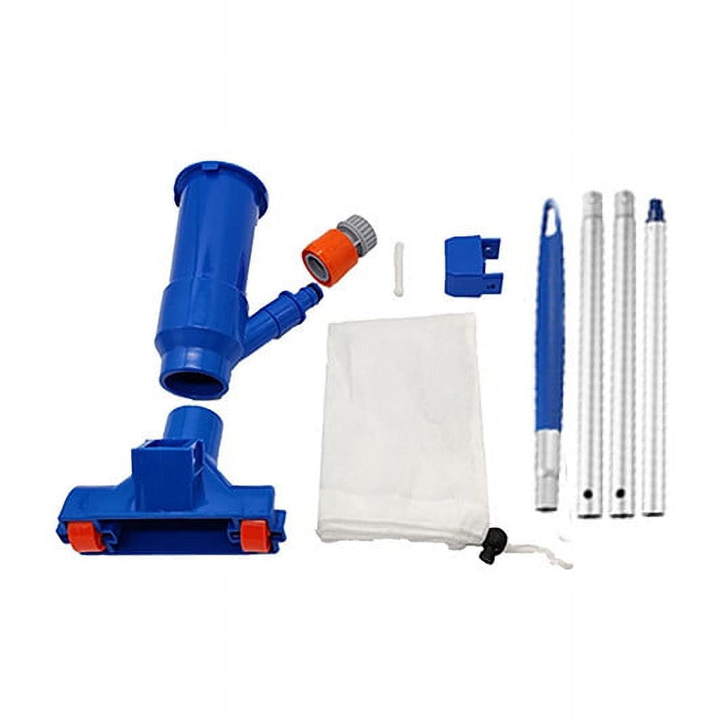 Manual Pool Vacuum for Above Ground Pool with Fine Mesh Bag& 55 Pole, Handheld Pool Vacuum Jet Underwater Cleaner, Spa Pool Vacuum Cleaner Attach to Garden Hose