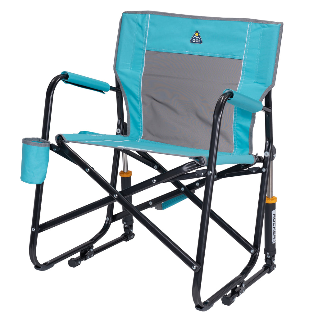 GCI Outdoor Freestyle Rocker Foldable Rocking Camping Chair, Black