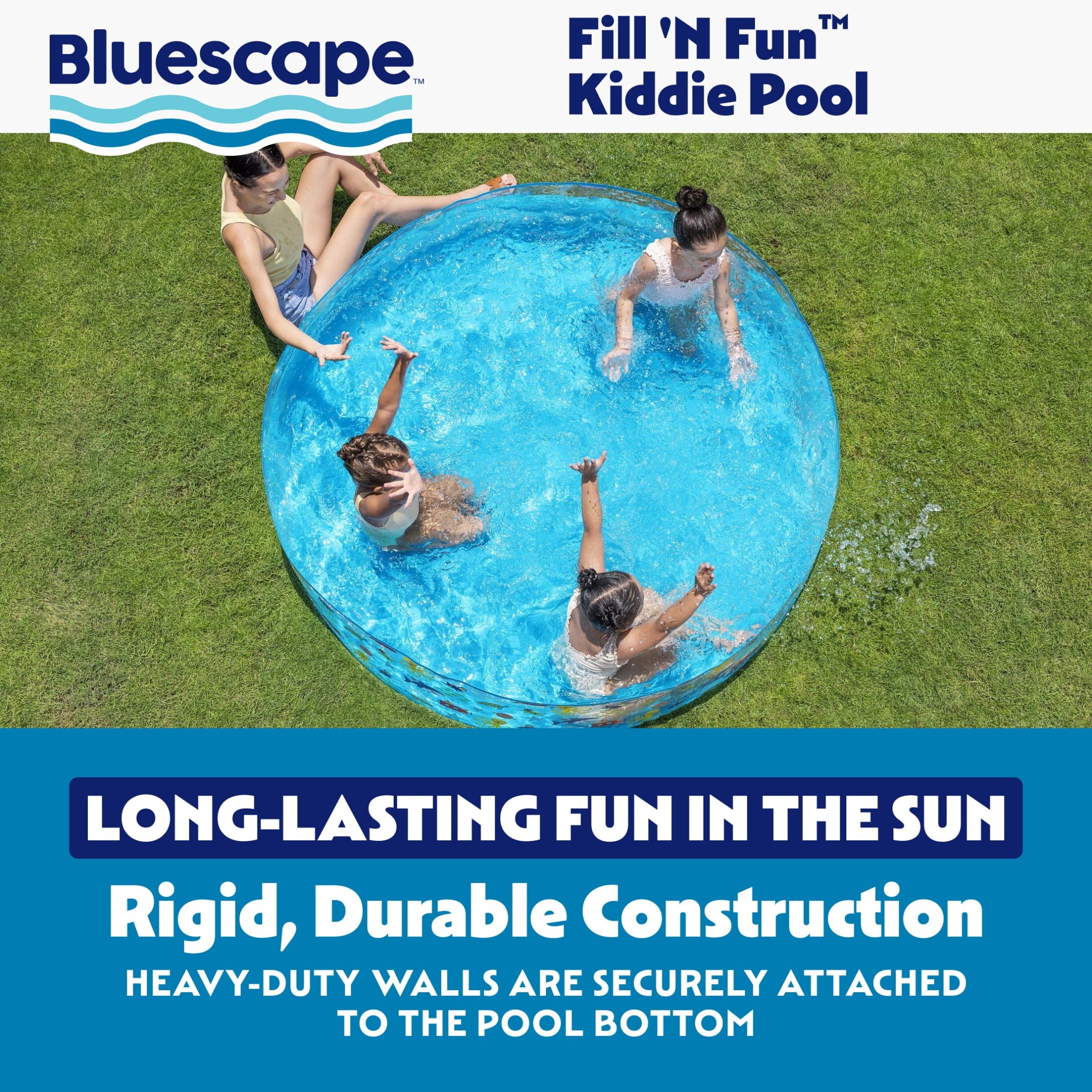 Bluescape Round Multi-Color Above-Ground Kiddie Pool 6' x 15