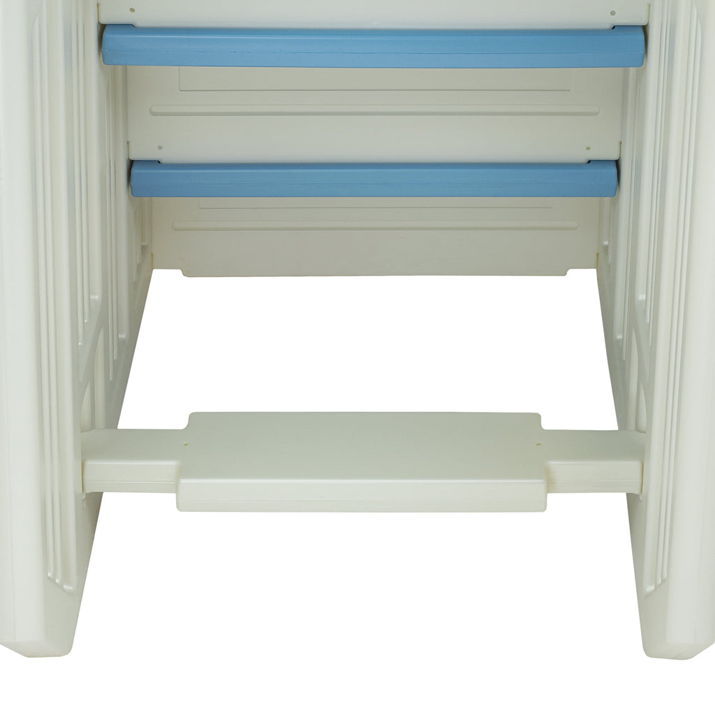 Aqua Select White Anti-Slip Pool Steps with White Steps and White Outside Flip-up Safety Ladder, 48-54H