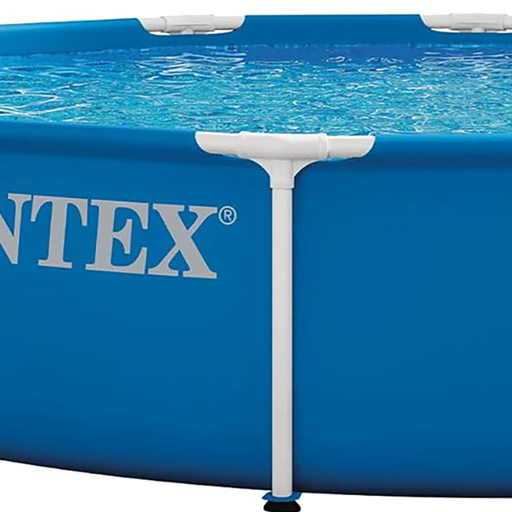 INTEX Metal Frame 10ft x 30in Above Ground Swimming Pool Set w/ Filter Pump