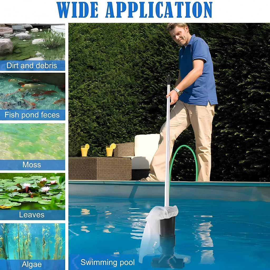 HIBIBUD 2026 New Portable Swimming Pool Vacuum for Above Ground Pools Spa Pond Fountain Hot Tub Underwater Cleaner with Leaf Vacuum Suction Head Section Pole Handheld