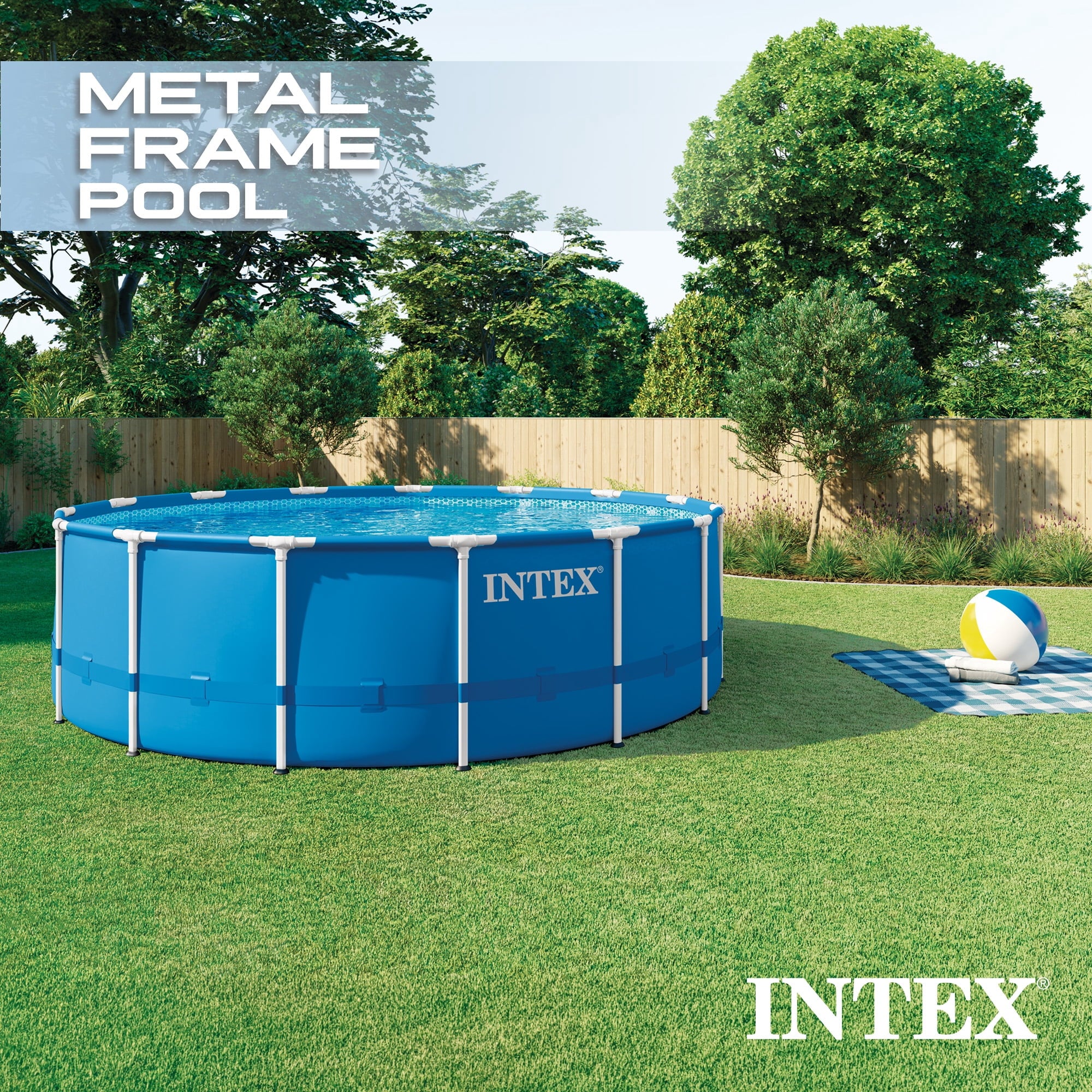 Intex 15ft x 48in Frame Swimming Pool Set w/ Pump and Filter Pump Cartridges