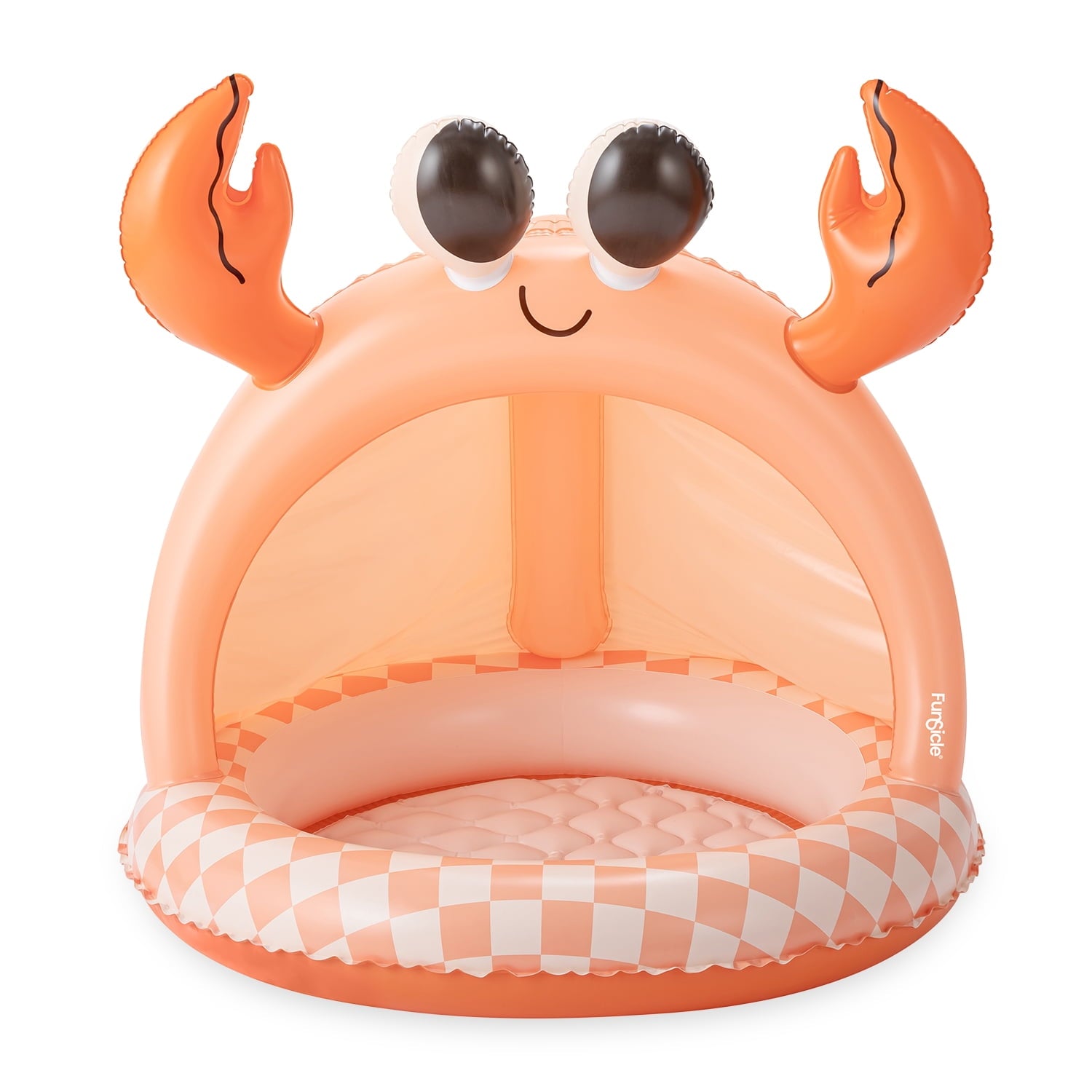 Funsicle Happy Snappy Crab Shaded Inflatable Kids Splash Pool, 40 x 40 x 38, Ages 1 to 3