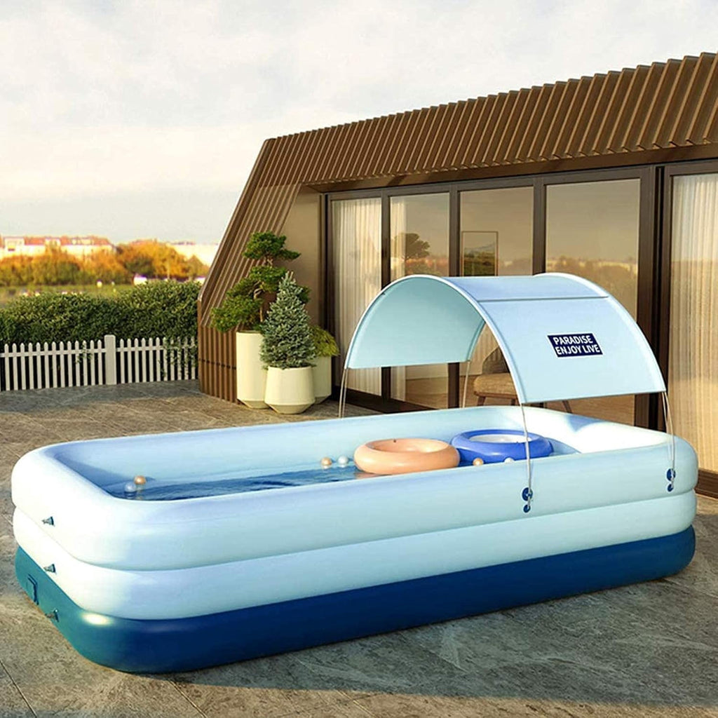 YUEWO Foldable PVC Swimming Pool Hard Plastic Shell Portable Swimming Pool for Adults Blow Up Pool for Family Garden Backyard (2.6m/102in,Pink)
