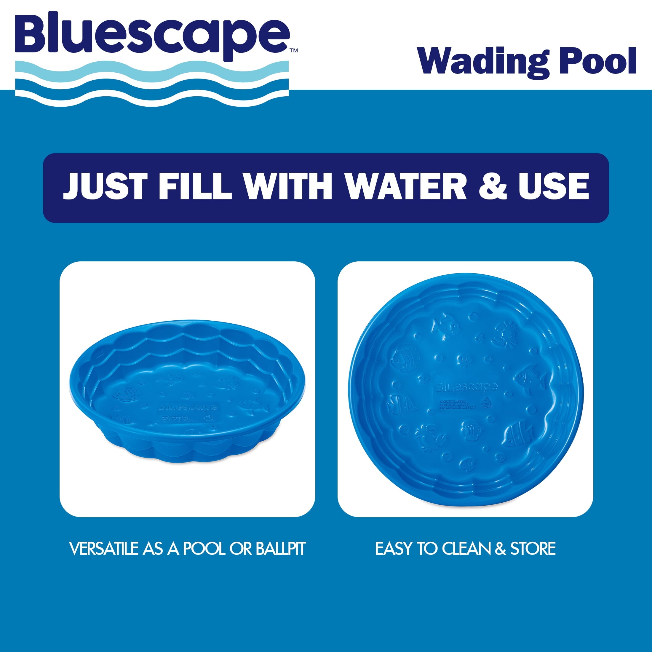 Bluescape 36 Blue Wading Kiddie Pool, Age 2 & up, Unisex