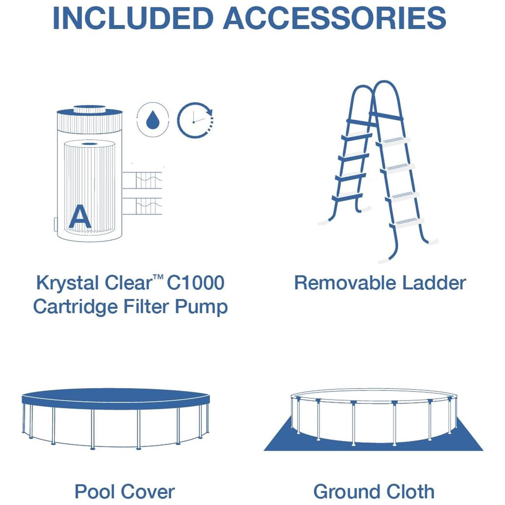 INTEX Metal Frame 10ft x 30in Above Ground Swimming Pool Set w/ Filter Pump