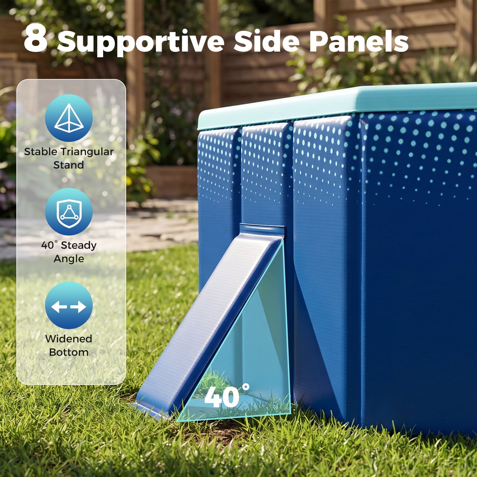 Costway Non-Inflatable Folding Kiddie Outdoor Swimming Pool,Portable Around Ground Pool Gradient + Green