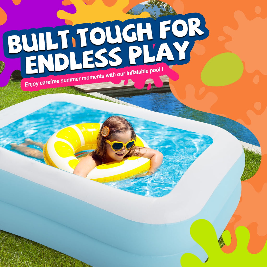 Honeydrill Inflatable Swimming Pools for Kids and Adults, 43 x 34.5 x 13 Blow Up Pool for Backyard, Blue