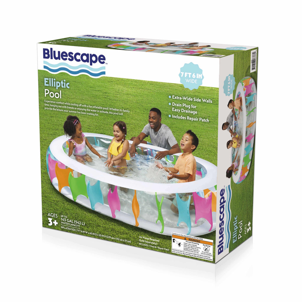 Bluescape Elliptic Inflatable Family Pool 7'6 x 60 x 20