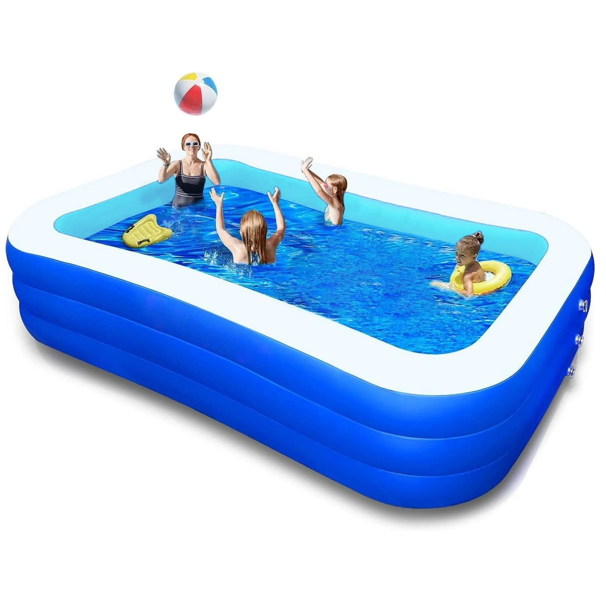 BN-LINK Inflatable Swimming Pool, 83’’ × 53’’ × 20’’ Large & Thickened Family Swimming Pool for Garden, Outdoor, Backyard, Suitable for Adults and Family